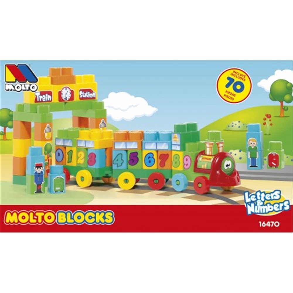 Tren con movimiento, 70 piezas - Molto