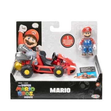Super Mario Bros Figura Mario con vehículo Movie 5cm