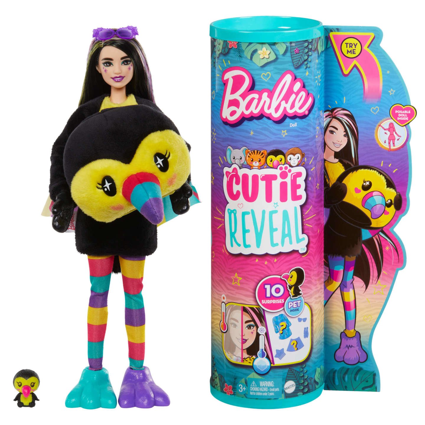 BARBIE CUTIE REVEAL AMIGOS DE LA JUNGLA TUCÁN